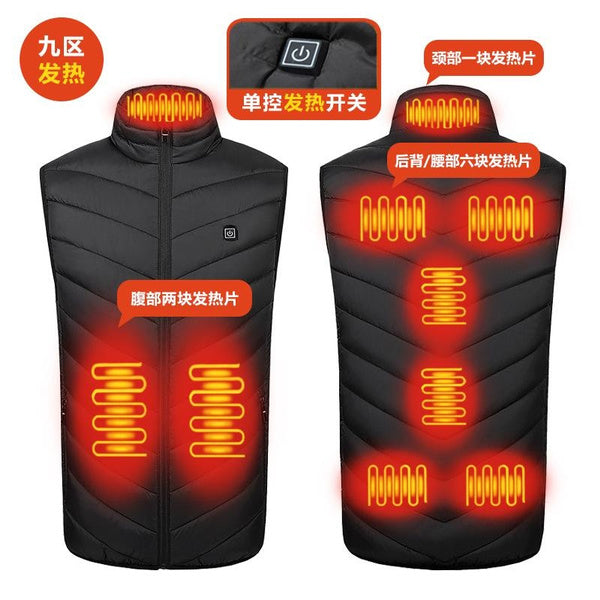 Heated Vest with 17-Zone Heating | Large Size Electric Warming Vest for Cold Weather
