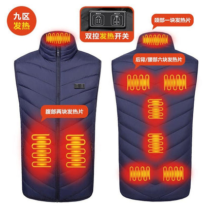 Heated Vest with 17-Zone Heating | Large Size Electric Warming Vest for Cold Weather