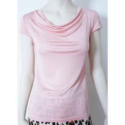 Luxury Silk T-Shirt Women's Pure Color One-Shoulder Draped Neck Slim Fit Mulberry Silk Top