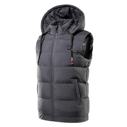 Smart Heated Vest with 9-Zone Dual Control & Hood, Thickened Electric Heating Jacket for Men and Women
