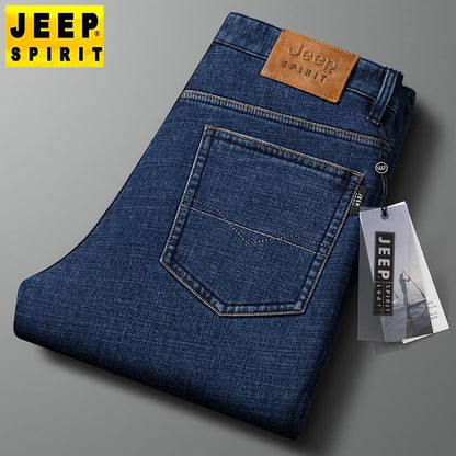 Men's Winter Fleece Lined Jeans Relaxed Fit Stretch Denim Pants Comfortable Warm Trousers