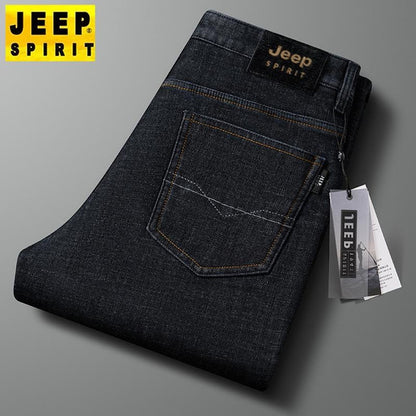 Men's Winter Fleece Lined Jeans Relaxed Fit Stretch Denim Pants Comfortable Warm Trousers