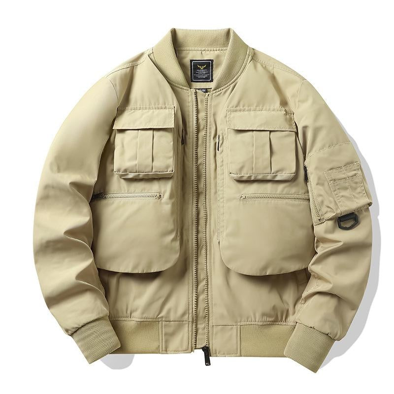 Men's American Functional Work Jacket Windproof Baseball Bomber Sporty Casual Outerwear