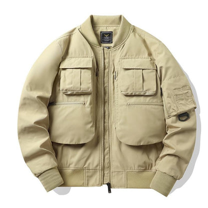 Men's American Functional Work Jacket Windproof Baseball Bomber Sporty Casual Outerwear