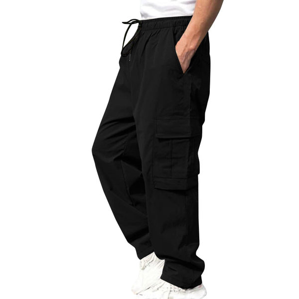 Men's Cargo Pants with Multiple Pockets, Loose Fit Straight Leg Casual Trousers