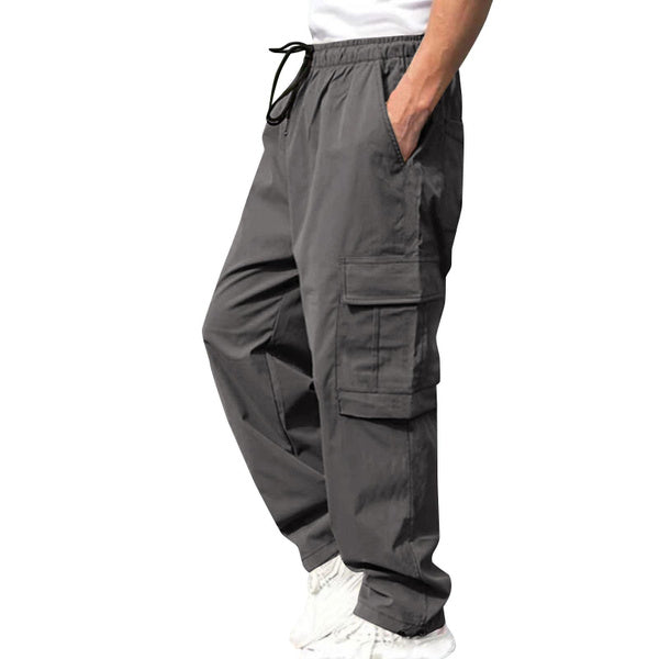 Men's Cargo Pants with Multiple Pockets, Loose Fit Straight Leg Casual Trousers
