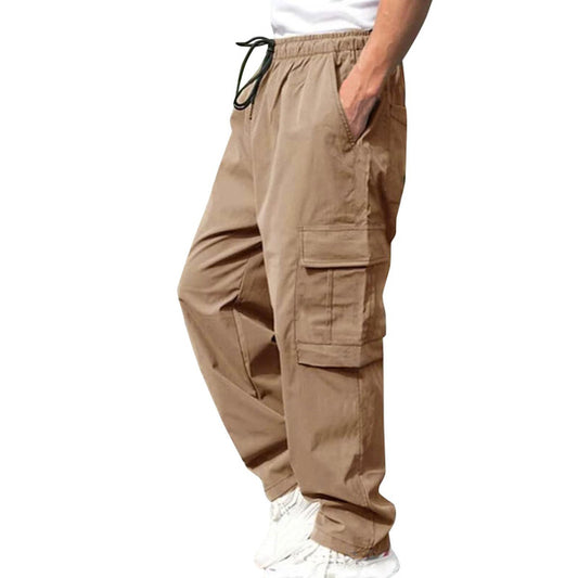 Men's Cargo Pants with Multiple Pockets, Loose Fit Straight Leg Casual Trousers