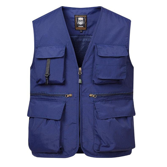 Men's Outdoor Work Vest Lightweight Multi-Pocket Sleeveless Jacket for Casual Wear