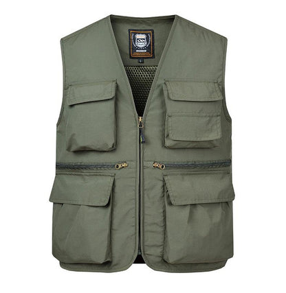 Men's Outdoor Work Vest Lightweight Multi-Pocket Sleeveless Jacket for Casual Wear