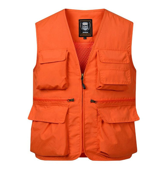 Men's Outdoor Work Vest Lightweight Multi-Pocket Sleeveless Jacket for Casual Wear