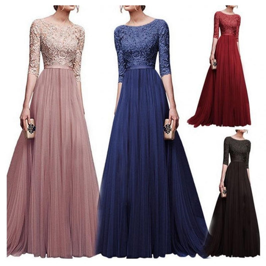 Elegant Chiffon Evening Gown | Long Formal Dress for Women | Fall Winter Party Wear