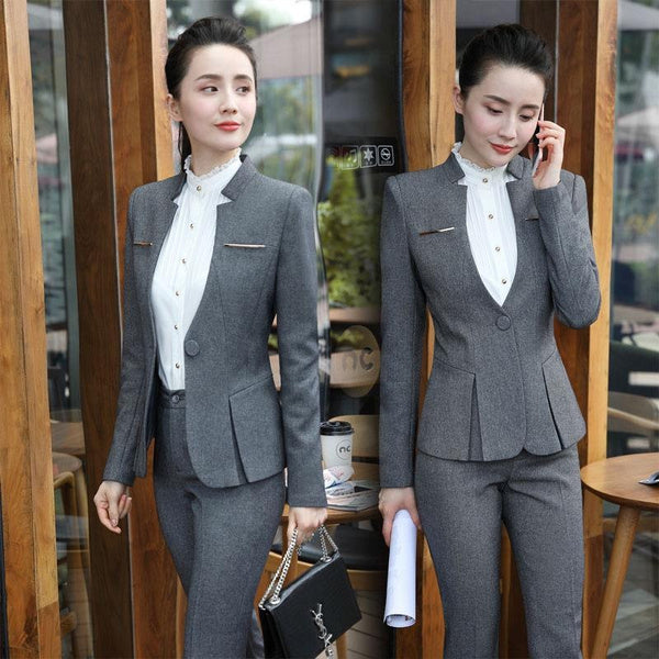 Professional Women's Suits Office Wear Set: Slim Fit Blazer and Pencil Skirt for Business Attire