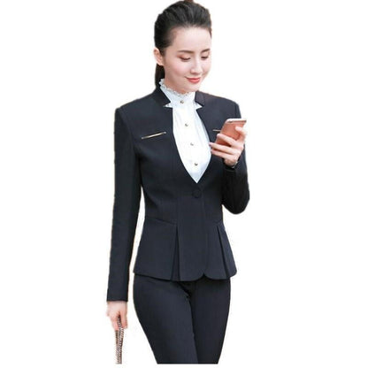 Professional Women's Suits Office Wear Set: Slim Fit Blazer and Pencil Skirt for Business Attire