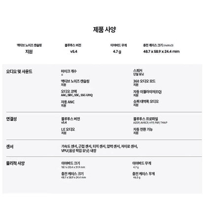 Galaxy Buds 3 SM-R530 삼성전자 갤럭시 버즈 3 무선 블루투스 이어폰 글로벌 버전