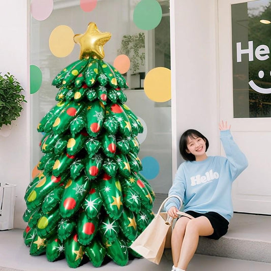 Inflatable Standing Christmas Tree Balloon for Store & Party Decor