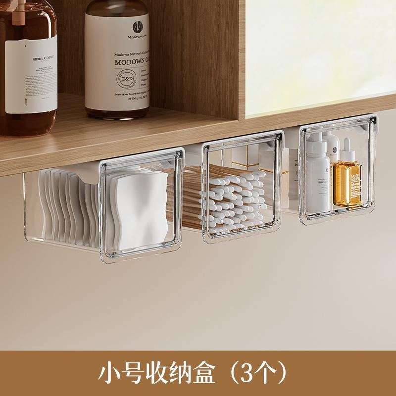 Under-Sink Drawer Organizer, Clear Cosmetic & Makeup Storage Box for Bathroom Vanity