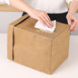 Washable Kraft Paper Storage Bags, Reusable Gift & Produce Bags with Square Bottom for Kitchen & Refrigerator Organization
