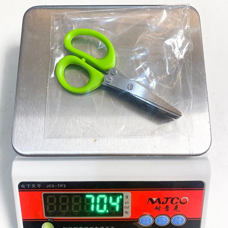 3-Layer Stainless Steel Herb Scissors - Multi-Purpose Kitchen Scissors for Chopping Vegetables & Baby Food Prep