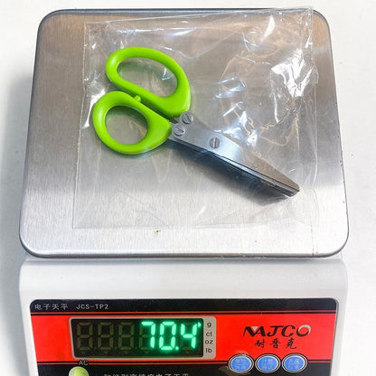 3-Layer Stainless Steel Herb Scissors - Multi-Purpose Kitchen Scissors for Chopping Vegetables & Baby Food Prep