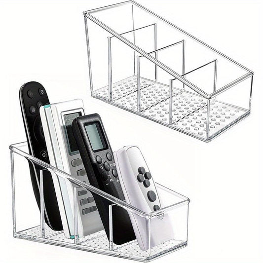 Clear PET Remote Control & Makeup Organizer | Desktop & Fridge Storage Box | Household Tidying Tray