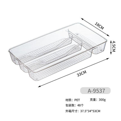 Clear PET Remote Control & Makeup Organizer | Desktop & Fridge Storage Box | Household Tidying Tray