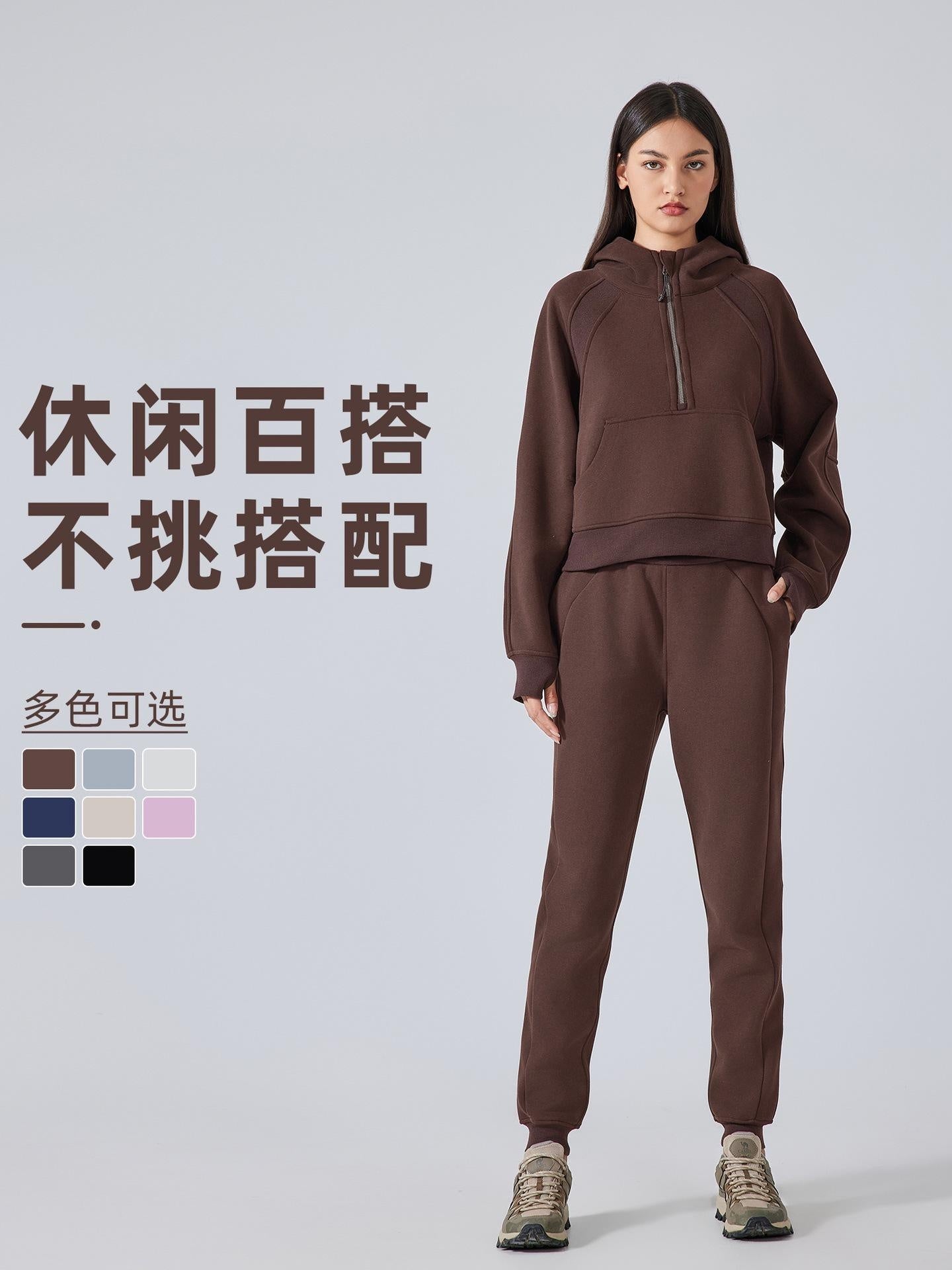 Cozy Fleece Joggers for Women - High Waist Elastic Cuff Sweatpants for Yoga, Running & Casual Wear