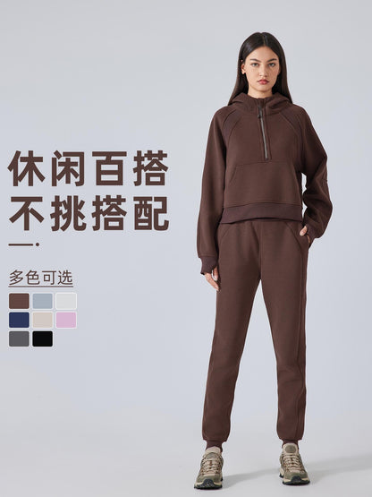 Cozy Fleece Joggers for Women - High Waist Elastic Cuff Sweatpants for Yoga, Running & Casual Wear