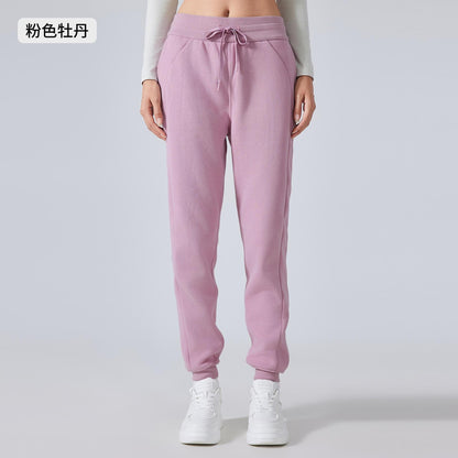 Cozy Fleece Joggers for Women - High Waist Elastic Cuff Sweatpants for Yoga, Running & Casual Wear