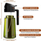 2-in-1 Kitchen Oil Sprayer & Pourer, Leak-Proof Glass Oil Dispenser Bottle with High Pressure Pump