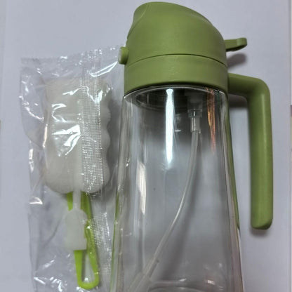 2-in-1 Kitchen Oil Sprayer & Pourer, Leak-Proof Glass Oil Dispenser Bottle with High Pressure Pump