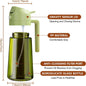 2-in-1 Kitchen Oil Sprayer & Pourer, Leak-Proof Glass Oil Dispenser Bottle with High Pressure Pump