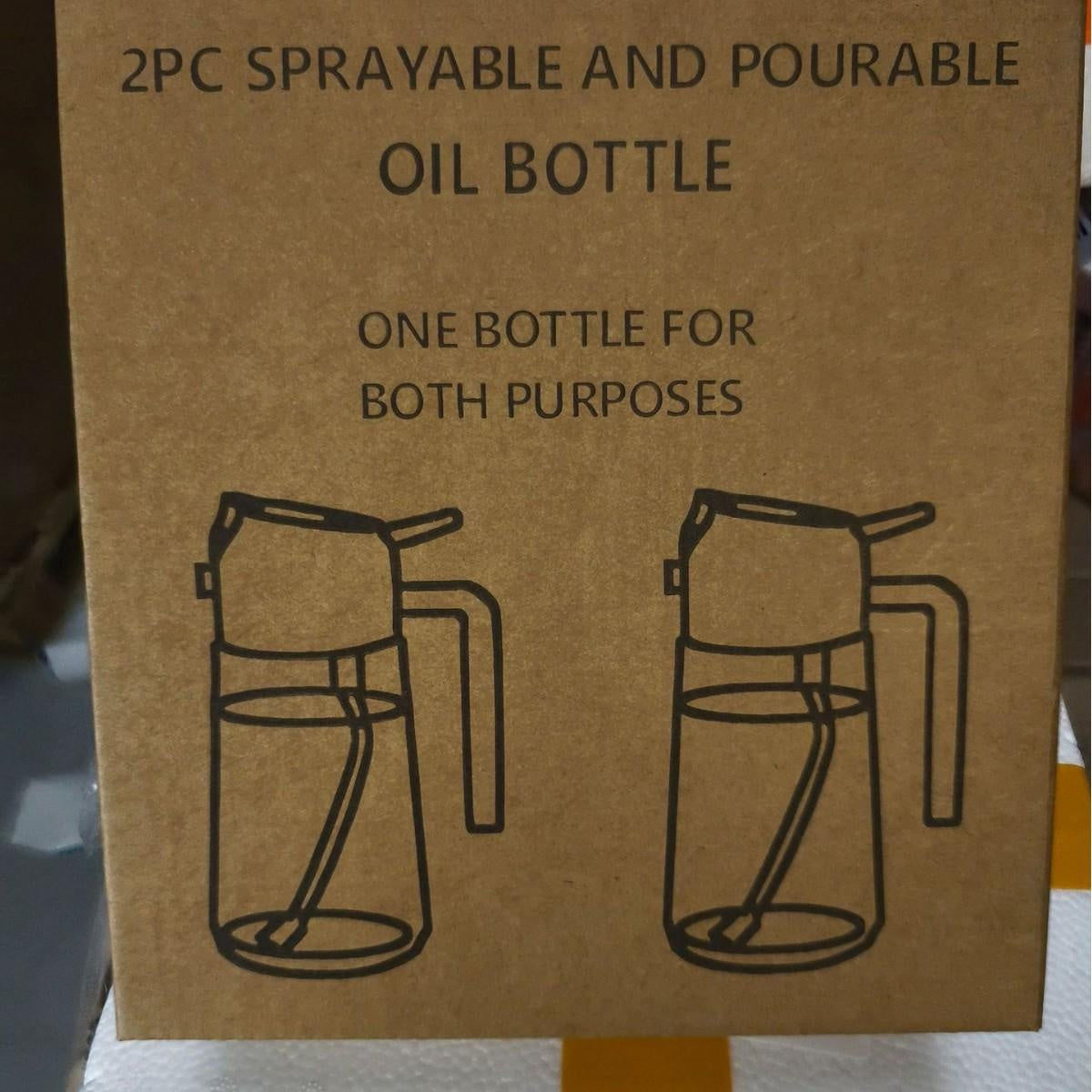 2-in-1 Kitchen Oil Sprayer & Pourer, Leak-Proof Glass Oil Dispenser Bottle with High Pressure Pump