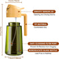 2-in-1 Kitchen Oil Sprayer & Pourer, Leak-Proof Glass Oil Dispenser Bottle with High Pressure Pump