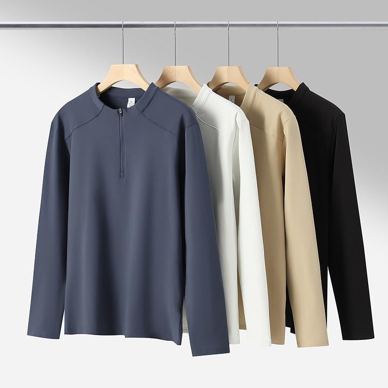 Diga Men's Performance Long Sleeve Half Zip Top - Athletic Running & Training Shirt