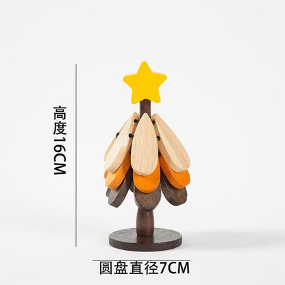 Foldable Wooden Trivet for Dining Table | Natural Tree Design Heat Resistant Pot Stand for Hot Dishes & Pans