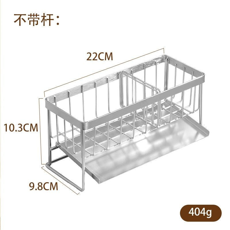 Stainless Steel Kitchen Sink Organizer with Sponge Holder & Soap Dispenser