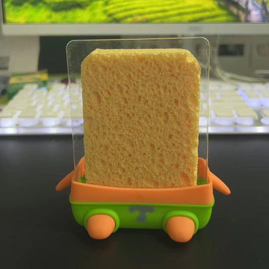 SpongeBob SquarePants Dish Sponge & Drying Rack Set | Cartoon Kitchen Scrubber with Drain Holder