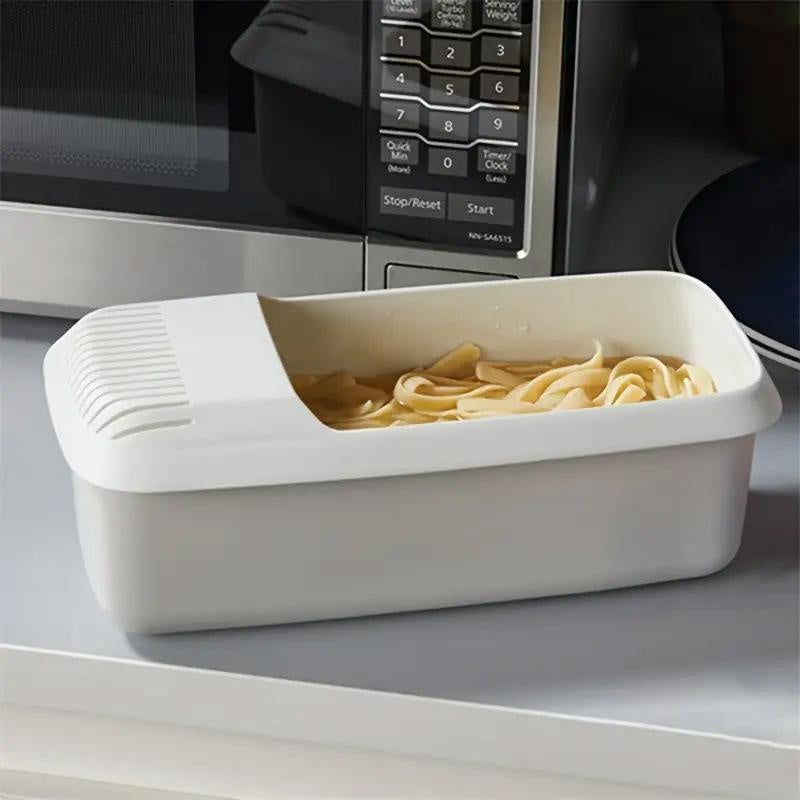 Multipurpose Kitchen Pasta & Colander Box | Microwave-Safe, Drain & Cook in One