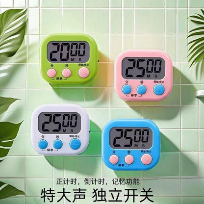 Loud Magnetic Kitchen Timer with Countdown Stopwatch - Cute Electronic Alarm Clock for Cooking & Studying