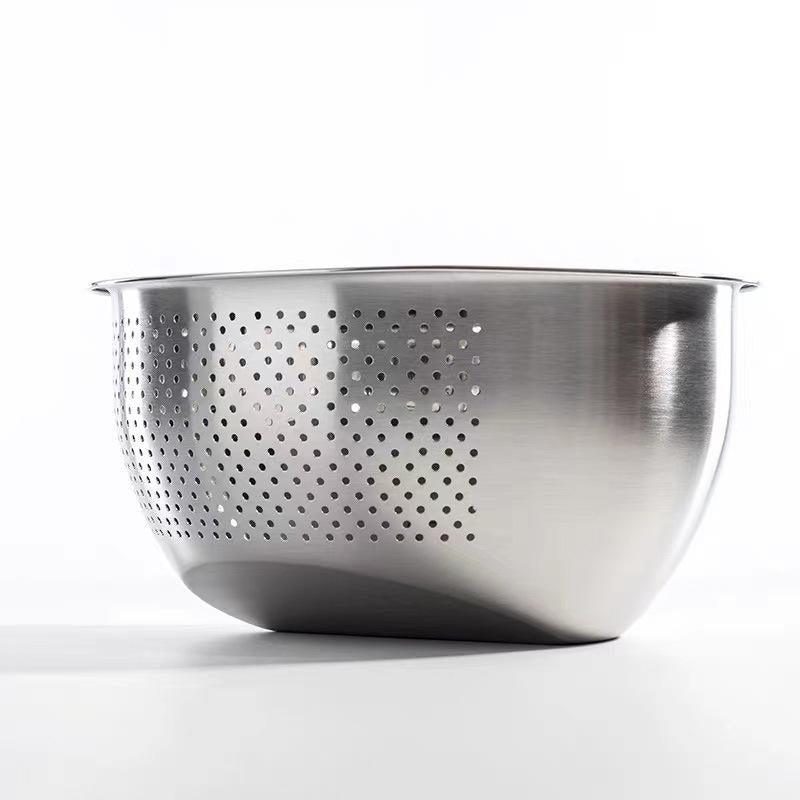 Premium 304 Stainless Steel Rice Washing Basket - Kitchen Colander, Strainer & Veggie Wash Bowl