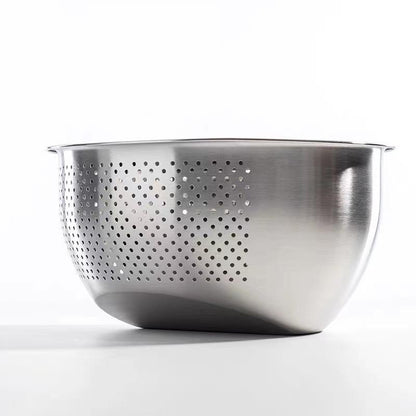 Premium 304 Stainless Steel Rice Washing Basket - Kitchen Colander, Strainer & Veggie Wash Bowl