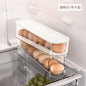Food-Safe Refrigerator Egg Holder with Rolling Rack & Lid, Fridge Door Organizer for Kitchen Storage