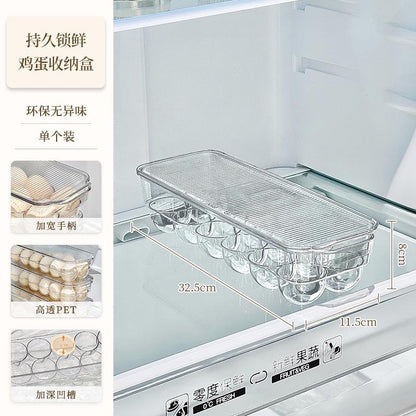 Food-Safe Refrigerator Egg Holder with Rolling Rack & Lid, Fridge Door Organizer for Kitchen Storage