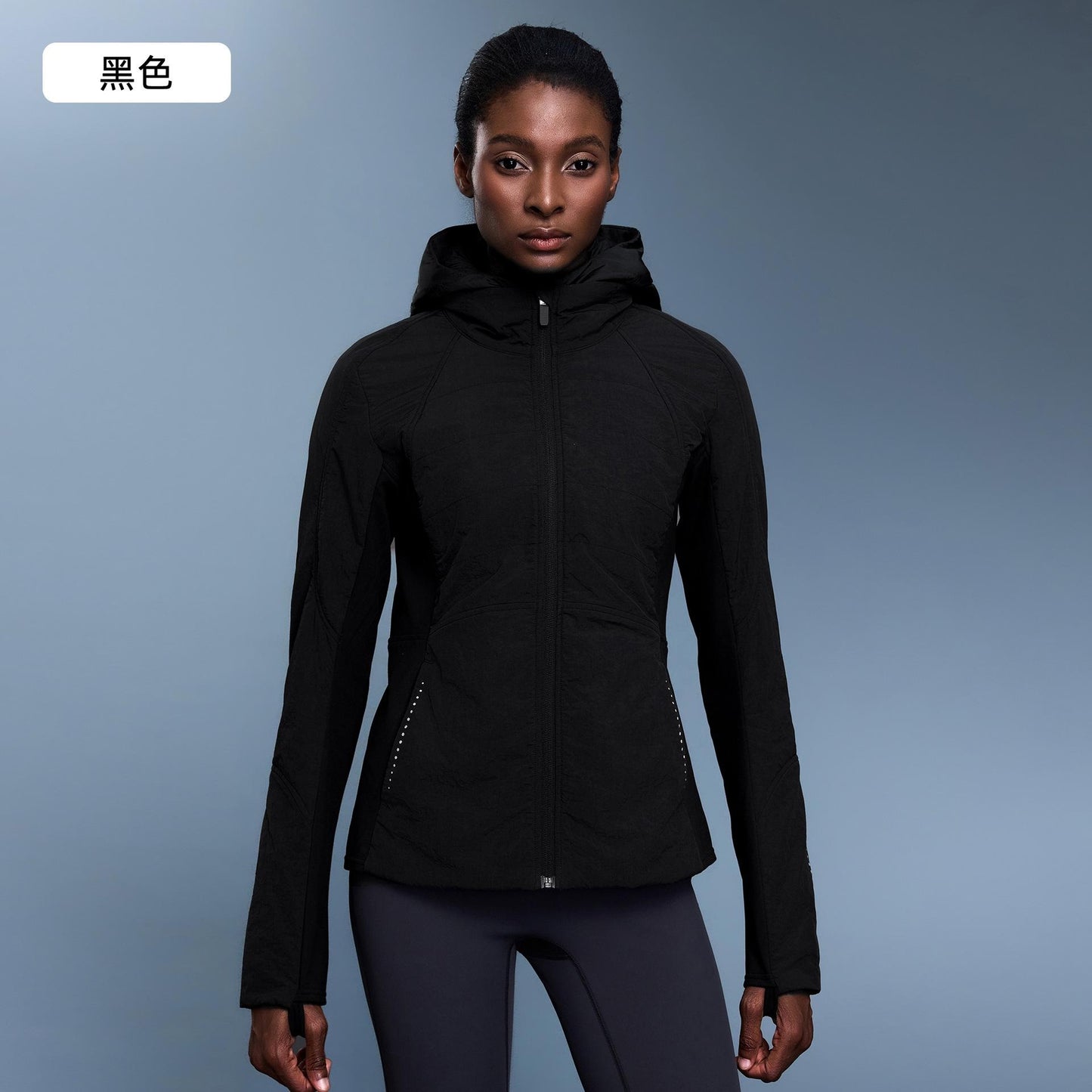 Lightweight Thermal Hooded Jacket for Women, Detachable Fleece-Lined Winter Coat with Slim Fit
