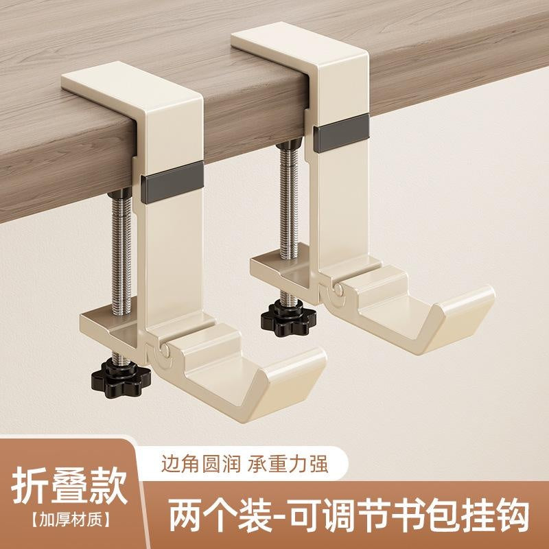 Heavy-Duty Desk Hook for Bags - No Drill Installation, Holds Backpacks & Purses on Student & Office Desks