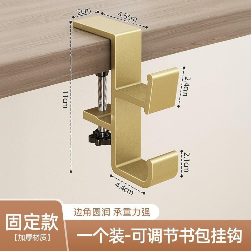 Heavy-Duty Desk Hook for Bags - No Drill Installation, Holds Backpacks & Purses on Student & Office Desks