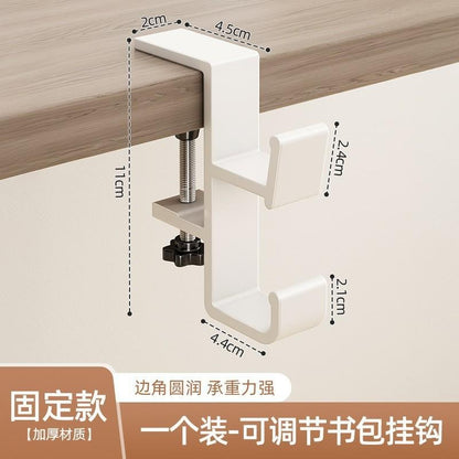 Heavy-Duty Desk Hook for Bags - No Drill Installation, Holds Backpacks & Purses on Student & Office Desks