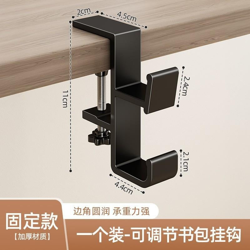 Heavy-Duty Desk Hook for Bags - No Drill Installation, Holds Backpacks & Purses on Student & Office Desks