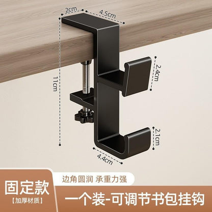 Heavy-Duty Desk Hook for Bags - No Drill Installation, Holds Backpacks & Purses on Student & Office Desks