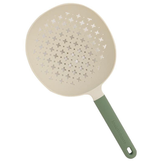 Large Heat-Resistant Noodle Strainer - Extra Long Handle Slotted Spoon for Pasta, Dumplings, and More